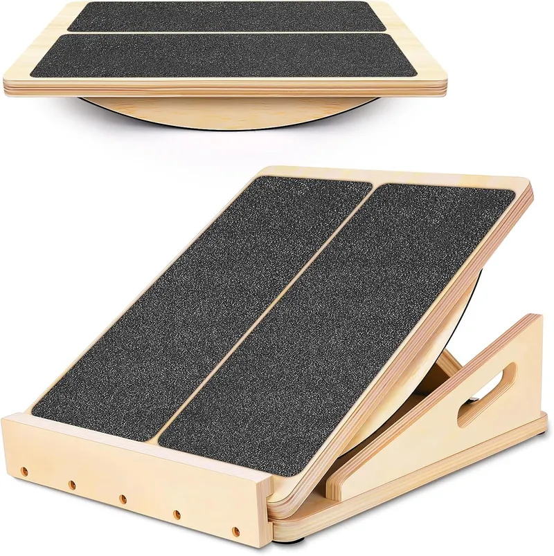 Woodure 2-in-1 Professional Wooden Balance Board & Slant Board
