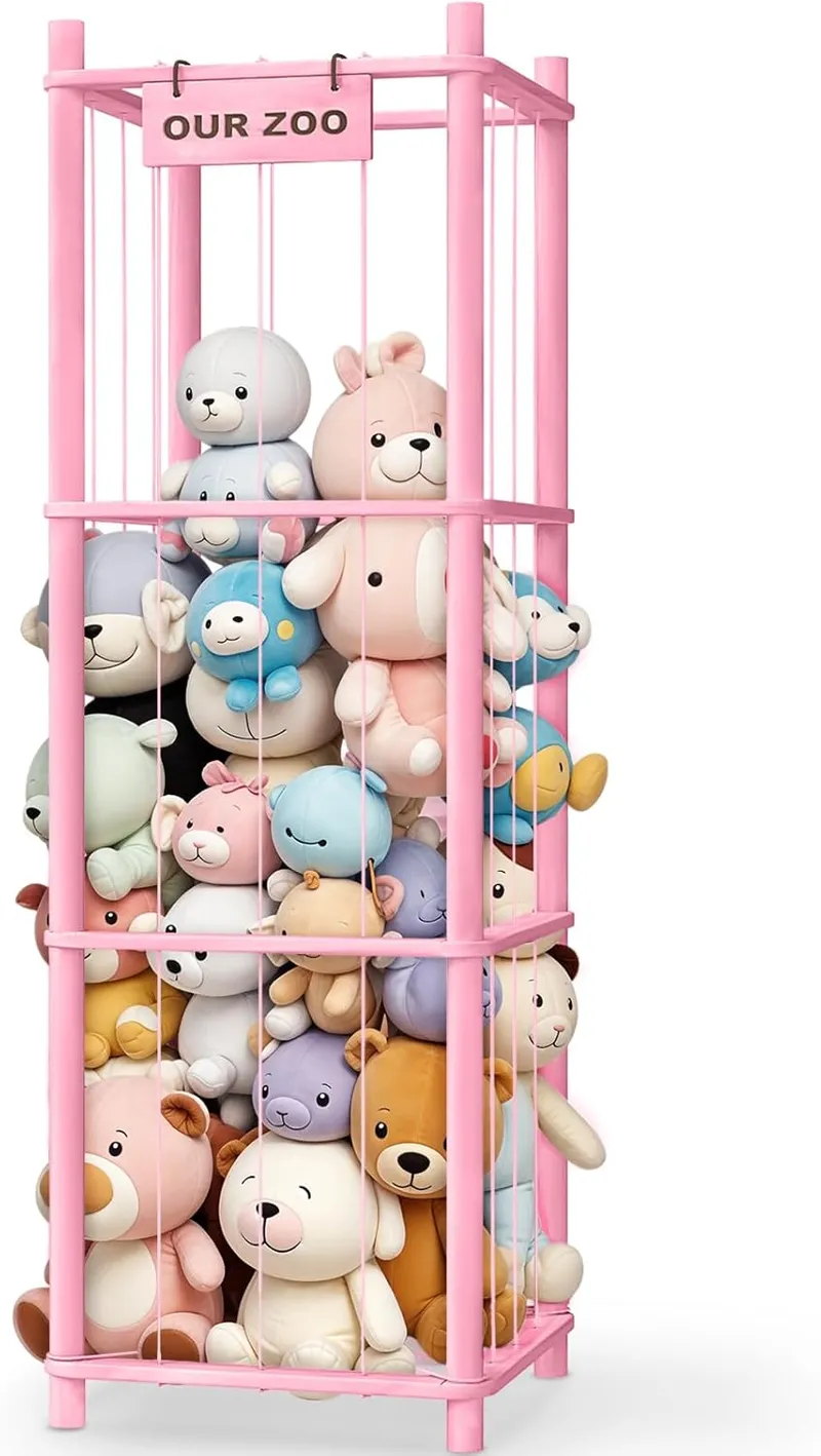 Woodure Stuffed Animal Storage & Organizer, Pink