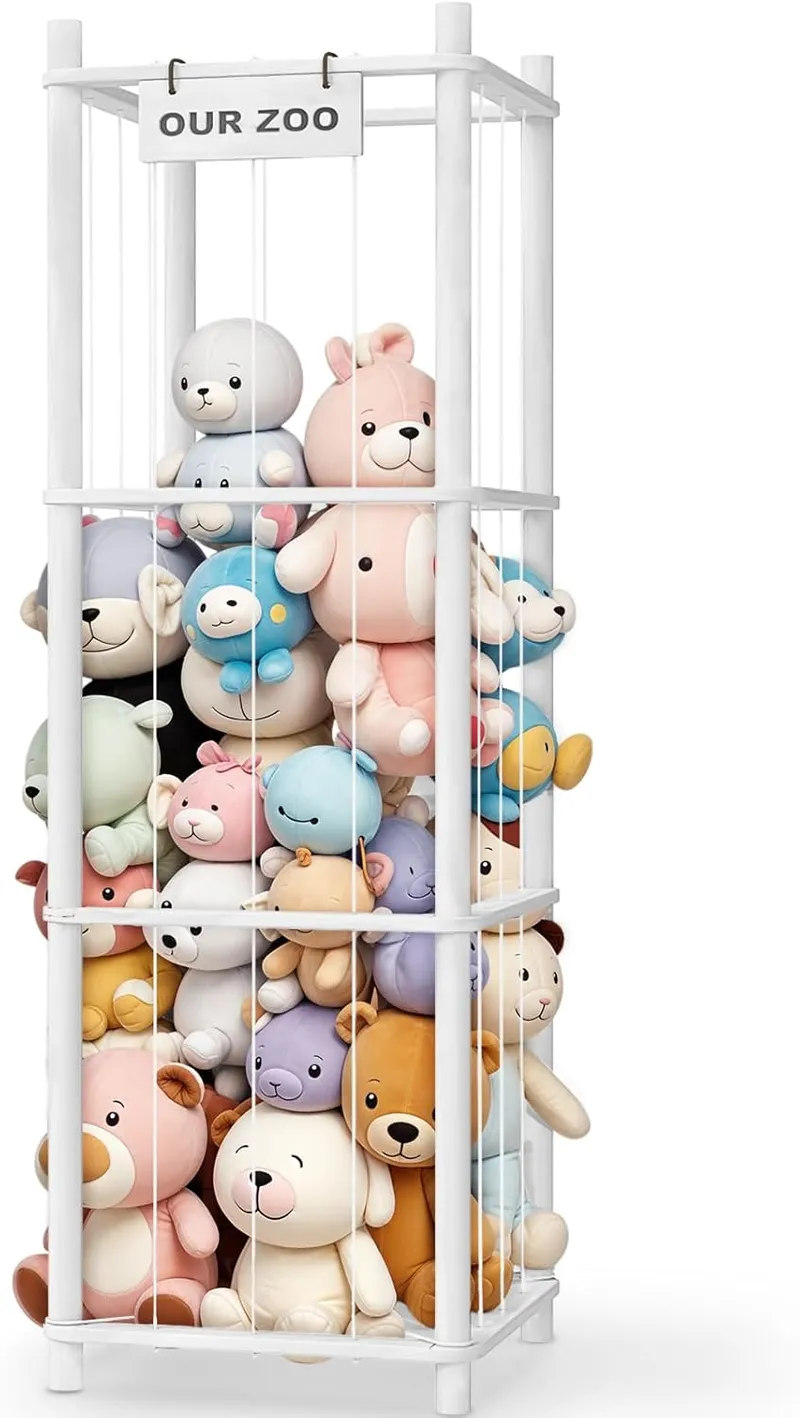 Woodure Stuffed Animal Storage & Organizer, White