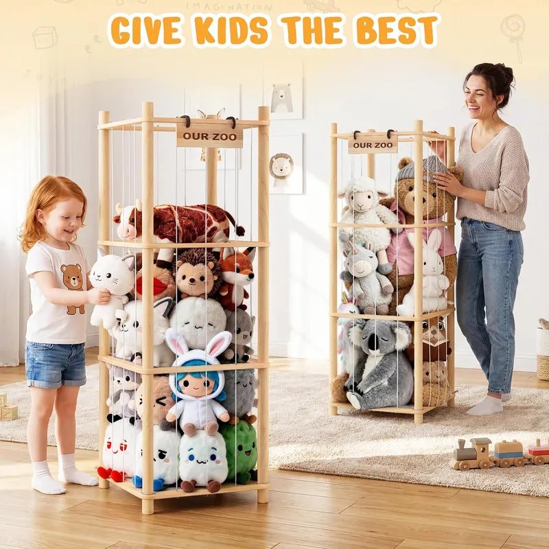 Woodure Wooden Cute Zoo Toy Holder